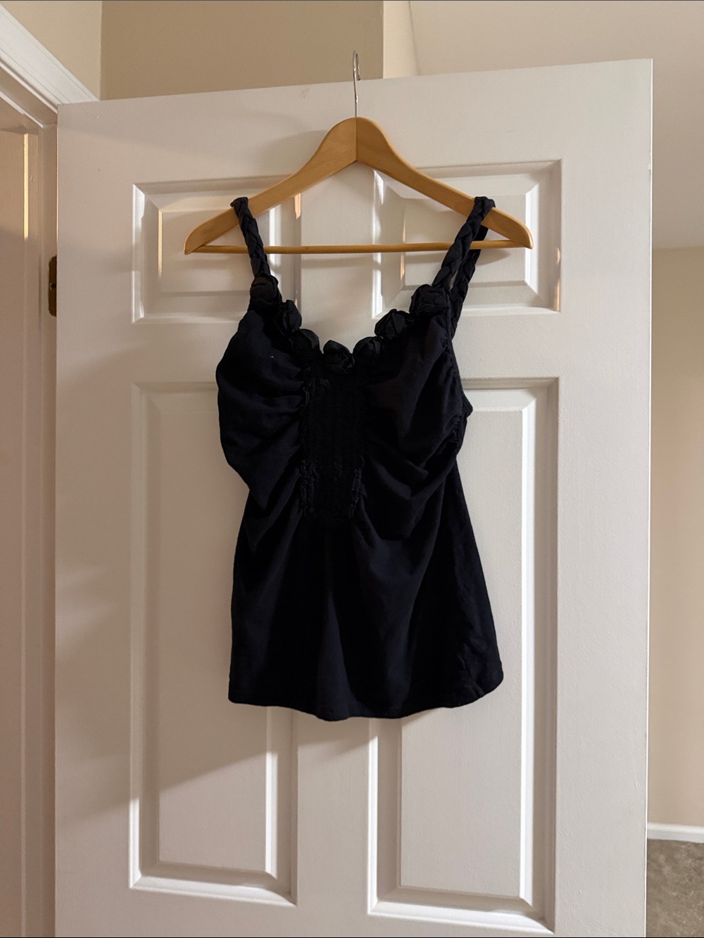 Bordeaux Black Braided-Strap Camisole